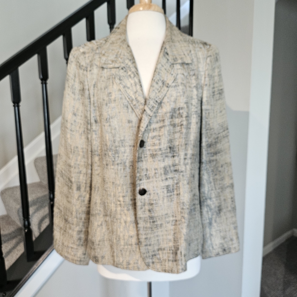 Jones New York Collection Woman Brushed Gold & Gray Blazer/Jacket (Size 16W)